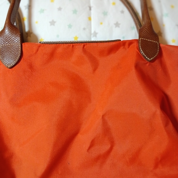 LONGCHAMP BAG NYLON ORANGE VGUC - Picture 9 of 13